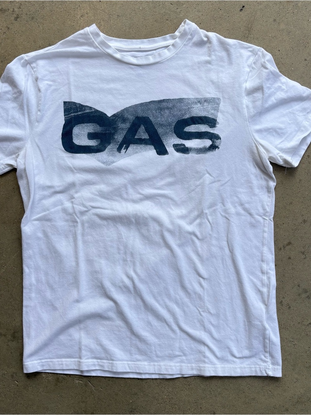GAS Jeans Brand T-Shirt Men's Medium Granatieri Bridge No, 4 White Shirt